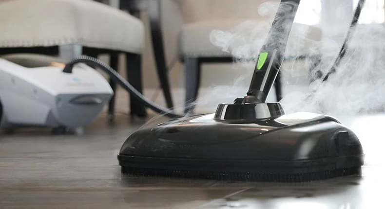 Cleaning Floor with Steamer